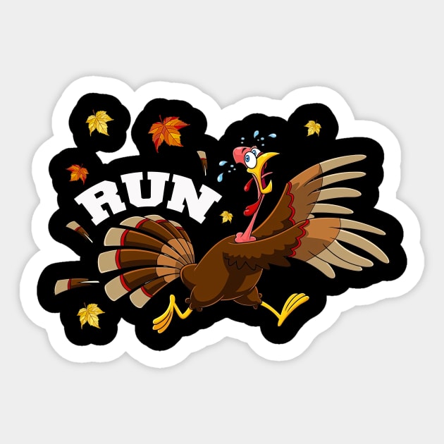 Turkey Run Costume Thanksgiving Running Turkey Trot Sticker by wfmacawrub